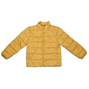 The Childrens Place Kids Medium 7/8 Yellow Mustard Puffer Jacket Full Zip Coat